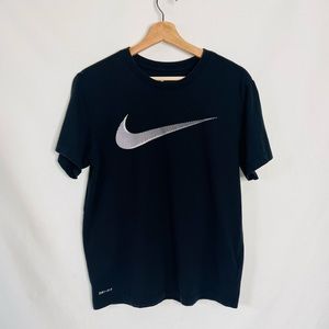 2/$10 The Nike Tee Black and Silver Swoosh Logo Tshirt